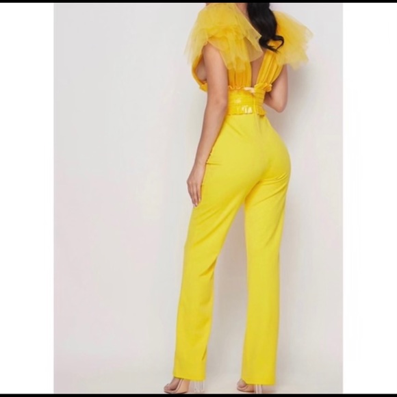 Jumpsuit with Mesh Shoulders - Picture 2 of 3